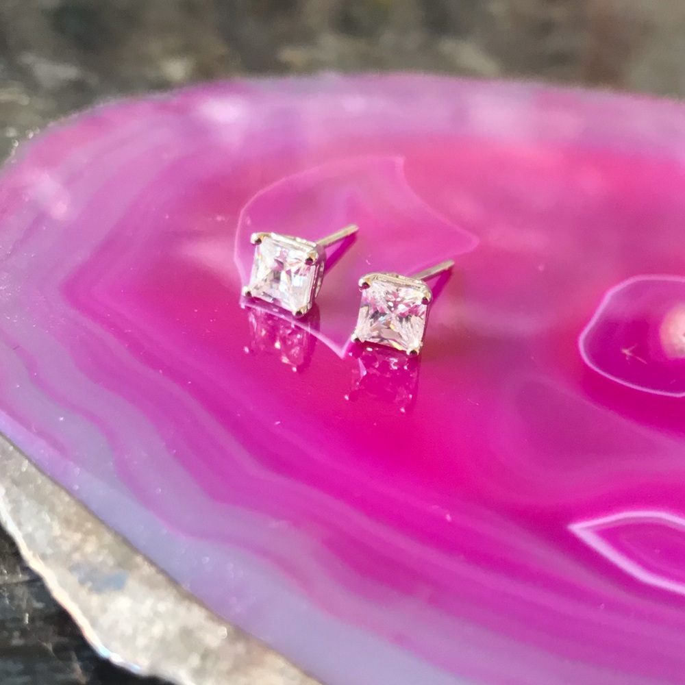 Princess Cut Simulated Diamond Earrings